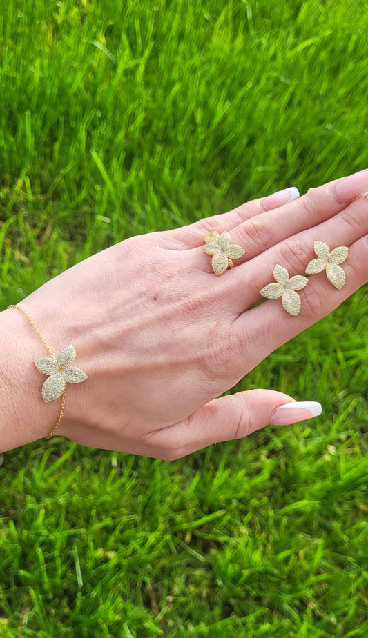 Parure in Argento925 Dorato e Zirconi
